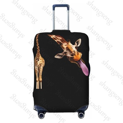 Desen animat amuzant girafă Îngroșare husă pentru bagaje Elasticitate cărucior husă de praf Husă de protecție pentru valiză Accesorii pentru carcasă