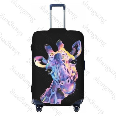Desen animat amuzant girafă Îngroșare husă pentru bagaje Elasticitate cărucior husă de praf Husă de protecție pentru valiză Accesorii pentru carcasă