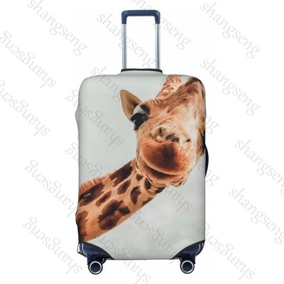 Desen animat amuzant girafă Îngroșare husă pentru bagaje Elasticitate cărucior husă de praf Husă de protecție pentru valiză Accesorii pentru carcasă