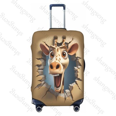 Desen animat amuzant girafă Îngroșare husă pentru bagaje Elasticitate cărucior husă de praf Husă de protecție pentru valiză Accesorii pentru carcasă