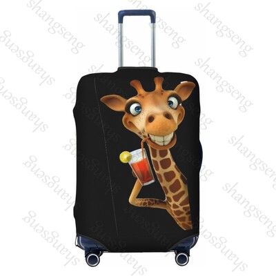 Desen animat amuzant girafă Îngroșare husă pentru bagaje Elasticitate cărucior husă de praf Husă de protecție pentru valiză Accesorii pentru carcasă