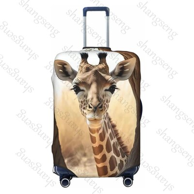 Desen animat amuzant girafă Îngroșare husă pentru bagaje Elasticitate cărucior husă de praf Husă de protecție pentru valiză Accesorii pentru carcasă