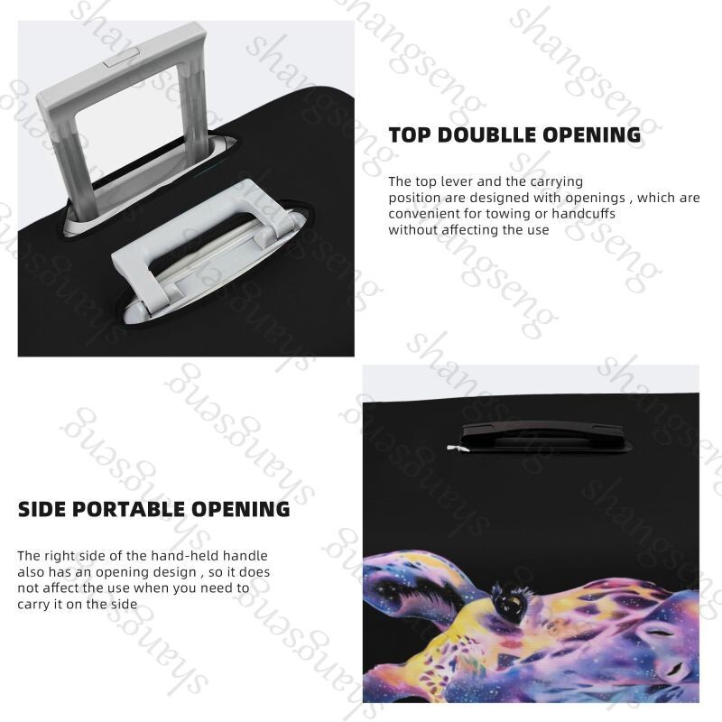 Desen animat amuzant girafă Îngroșare husă pentru bagaje Elasticitate cărucior husă de praf Husă de protecție pentru valiză Accesorii pentru carcasă