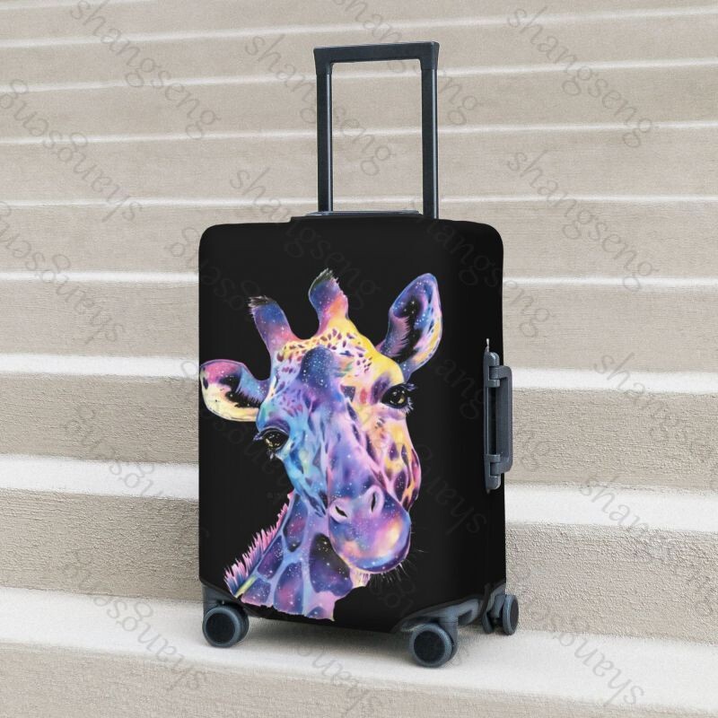 Desen animat amuzant girafă Îngroșare husă pentru bagaje Elasticitate cărucior husă de praf Husă de protecție pentru valiză Accesorii pentru carcasă