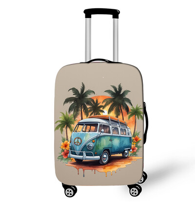 Acuarelă Camper Van Plaja Călătorie Imprimare Husă Bagaj Valisă Huse de protecție Accesorii de călătorie Husă pentru cărucior
