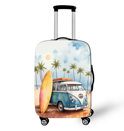 Acuarelă Camper Van Plaja Călătorie Imprimare Husă Bagaj Valisă Huse de protecție Accesorii de călătorie Husă pentru cărucior