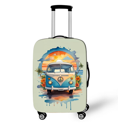 Acuarelă Camper Van Plaja Călătorie Imprimare Husă Bagaj Valisă Huse de protecție Accesorii de călătorie Husă pentru cărucior