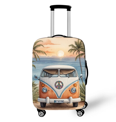 Acuarelă Camper Van Plaja Călătorie Imprimare Husă Bagaj Valisă Huse de protecție Accesorii de călătorie Husă pentru cărucior