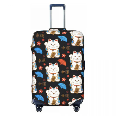 Egyedi Maneki Neko Cats mintás csomagvédő védő vicces japán Lucky Cat utazási bőröndhuzatok 18-32 hüvelykeshez