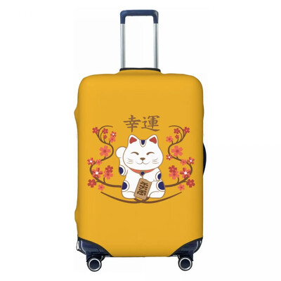 Protector de husă de bagaje cu model de pisici personalizate Maneki Neko, huse de valiză de călătorie amuzante de pisică norocoasă din Japonia pentru 18-32 inci