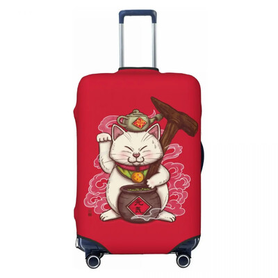 Protector de husă de bagaje cu model de pisici personalizate Maneki Neko, huse de valiză de călătorie amuzante de pisică norocoasă din Japonia pentru 18-32 inci
