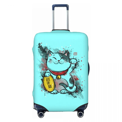 Protector de husă de bagaje cu model de pisici personalizate Maneki Neko, huse de valiză de călătorie amuzante de pisică norocoasă din Japonia pentru 18-32 inci