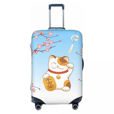 Protector de husă de bagaje cu model de pisici personalizate Maneki Neko, huse de valiză de călătorie amuzante de pisică norocoasă din Japonia pentru 18-32 inci