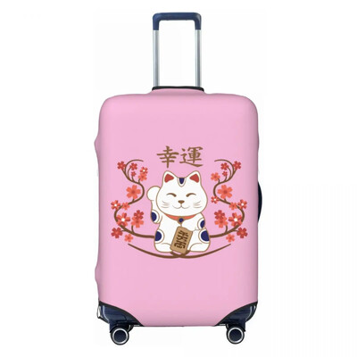 Protector de husă de bagaje cu model de pisici personalizate Maneki Neko, huse de valiză de călătorie amuzante de pisică norocoasă din Japonia pentru 18-32 inci