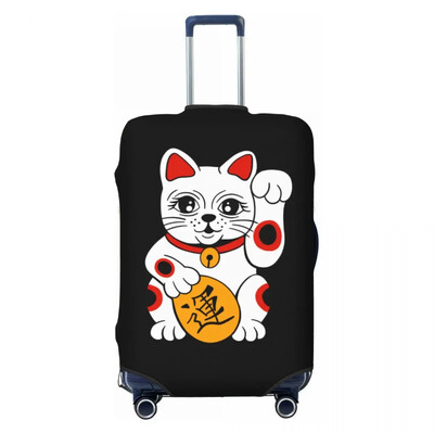 Protector de husă de bagaje cu model de pisici personalizate Maneki Neko, huse de valiză de călătorie amuzante de pisică norocoasă din Japonia pentru 18-32 inci