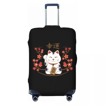 Protector de husă de bagaje cu model de pisici personalizate Maneki Neko, huse de valiză de călătorie amuzante de pisică norocoasă din Japonia pentru 18-32 inci