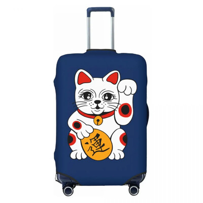 Protector de husă de bagaje cu model de pisici personalizate Maneki Neko, huse de valiză de călătorie amuzante de pisică norocoasă din Japonia pentru 18-32 inci