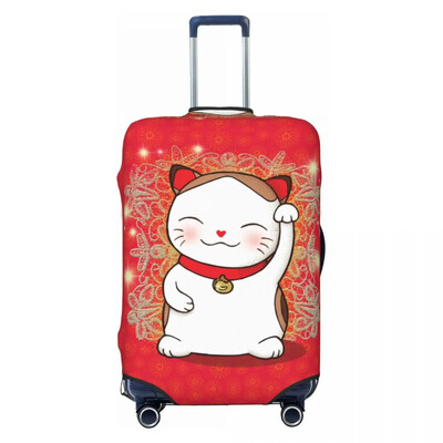 Protector de husă de bagaje cu model de pisici personalizate Maneki Neko, huse de valiză de călătorie amuzante de pisică norocoasă din Japonia pentru 18-32 inci
