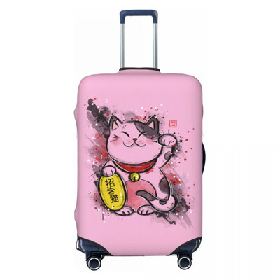 Protector de husă de bagaje cu model de pisici personalizate Maneki Neko, huse de valiză de călătorie amuzante de pisică norocoasă din Japonia pentru 18-32 inci
