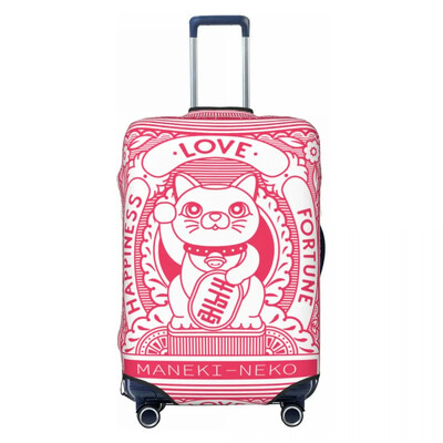 Protector de husă de bagaje cu model de pisici personalizate Maneki Neko, huse de valiză de călătorie amuzante de pisică norocoasă din Japonia pentru 18-32 inci