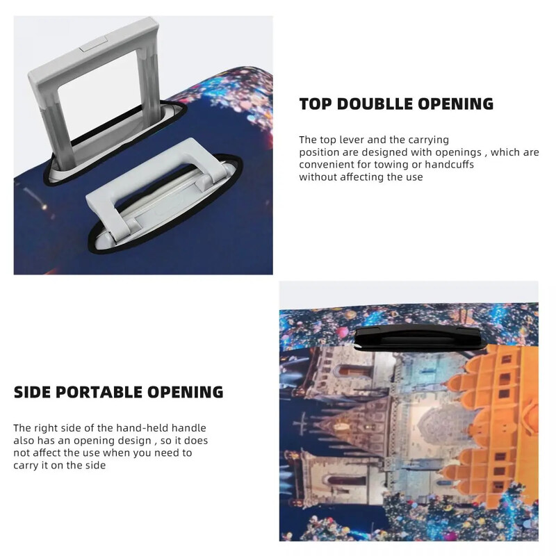 Husa pentru valiza de Craciun Pomul din Praga Vacanta Zbor Afaceri Elastic Protector pentru bagaje