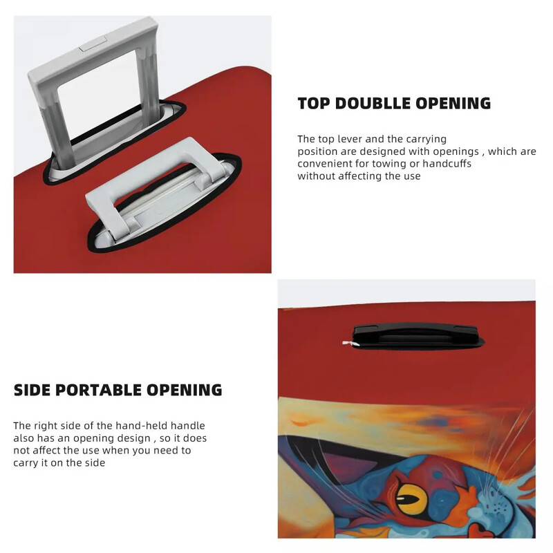 Animal Pisica Husa Valisa Neo Fauvism Croaziera Excursie Vacanta Strectch Protector Accesorii Bagaje