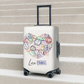 Ștampila pașaport Inimă Poster Husă Valisă Stripe Strectch Protecție Afaceri Accesorii Bagaje Vacanță