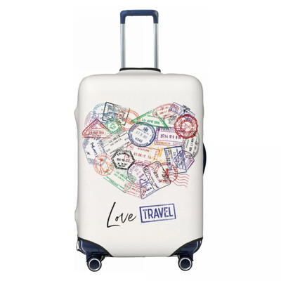 Ștampila pașaport Inimă Poster Husă Valisă Stripe Strectch Protecție Afaceri Accesorii Bagaje Vacanță