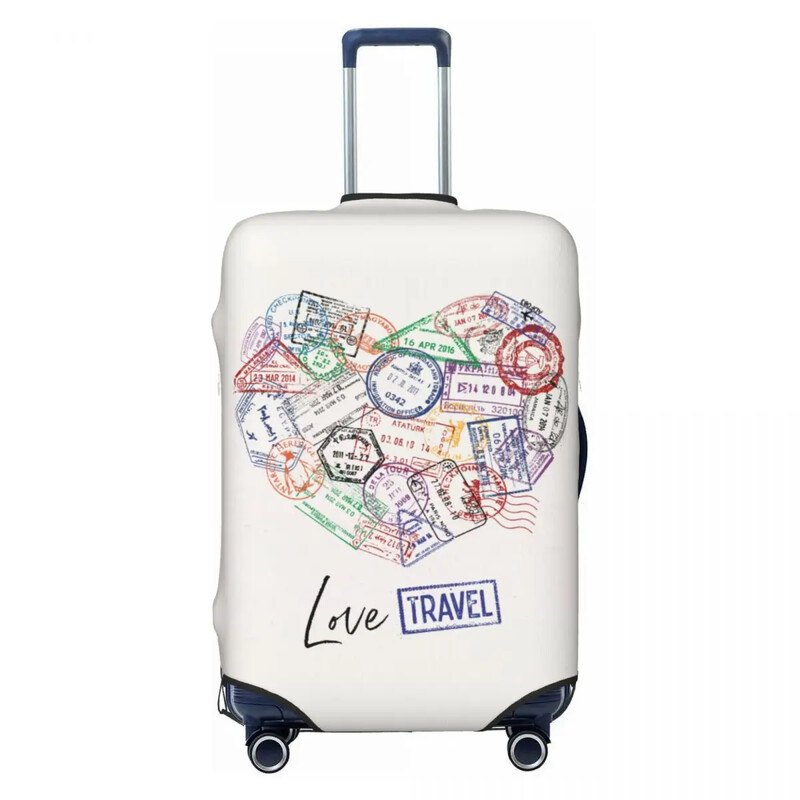 Ștampila pașaport Inimă Poster Husă Valisă Stripe Strectch Protecție Afaceri Accesorii Bagaje Vacanță