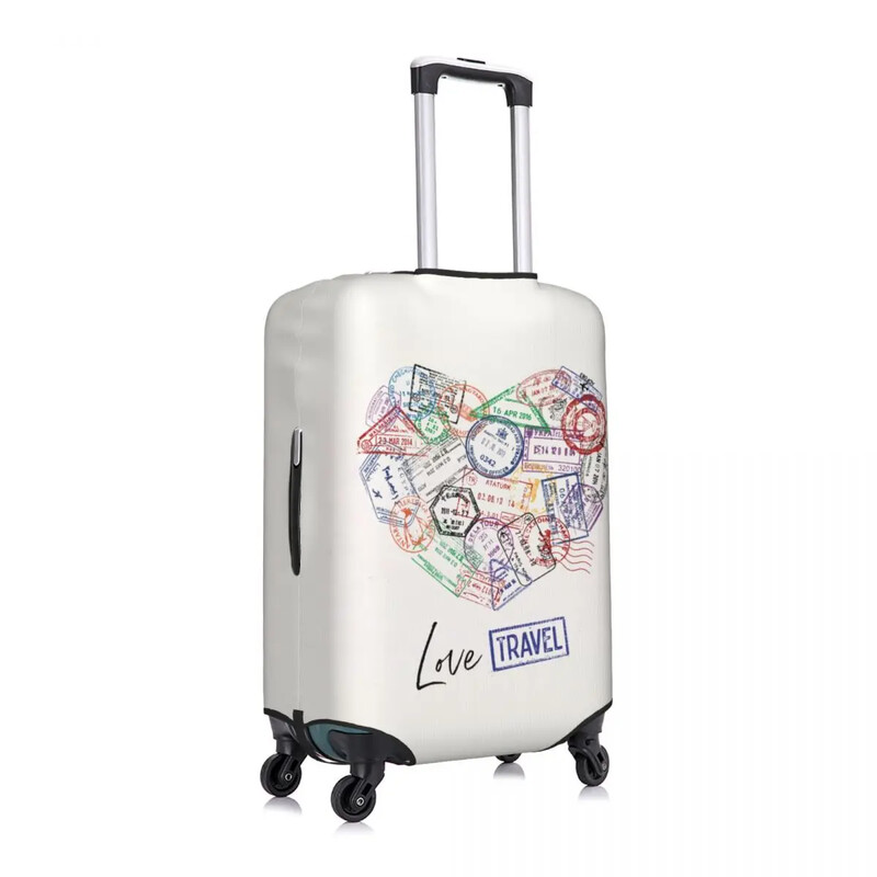 Ștampila pașaport Inimă Poster Husă Valisă Stripe Strectch Protecție Afaceri Accesorii Bagaje Vacanță