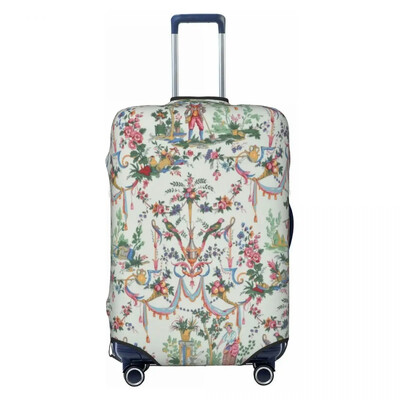 Husă pentru bagaje clasică franceză Toile De Jouy cu motiv albastru marin, valiză de călătorie elastică, huse de protecție, costum pentru 18-32 inci