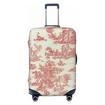 Husă pentru bagaje clasică franceză Toile De Jouy cu motiv albastru marin, valiză de călătorie elastică, huse de protecție, costum pentru 18-32 inci