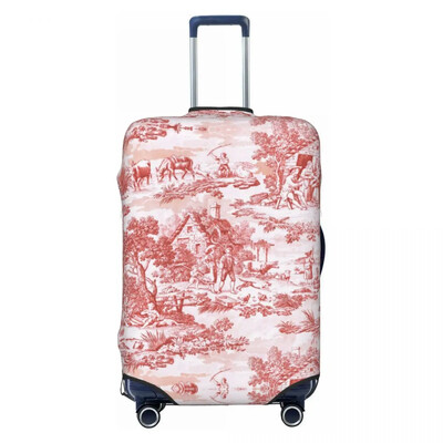 Husă pentru bagaje clasică franceză Toile De Jouy cu motiv albastru marin, valiză de călătorie elastică, huse de protecție, costum pentru 18-32 inci