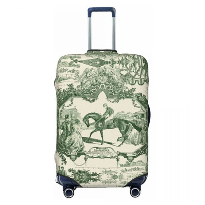Husă pentru bagaje clasică franceză Toile De Jouy cu motiv albastru marin, valiză de călătorie elastică, huse de protecție, costum pentru 18-32 inci