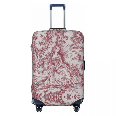 Husă pentru bagaje clasică franceză Toile De Jouy cu motiv albastru marin, valiză de călătorie elastică, huse de protecție, costum pentru 18-32 inci