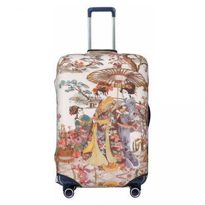 Husă pentru bagaje clasică franceză Toile De Jouy cu motiv albastru marin, valiză de călătorie elastică, huse de protecție, costum pentru 18-32 inci