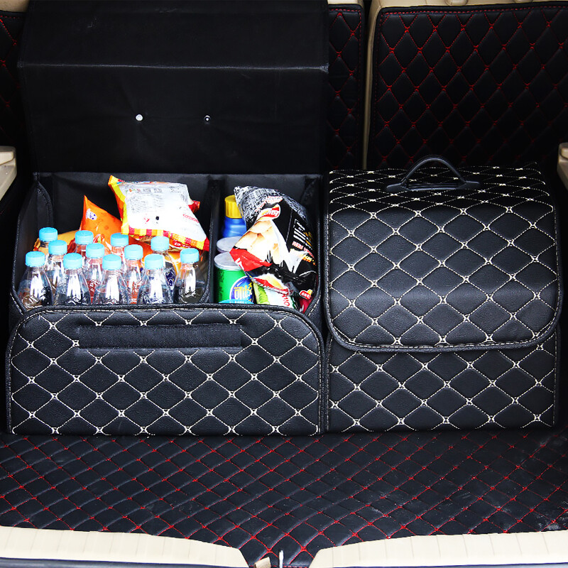 Automobilio bagažinės laikymo krepšys sulankstomas laikymo dėžė PU odinis laikymo krepšys Automobilio bagažinės dėtuvės, skirtos automobilių visureigiams