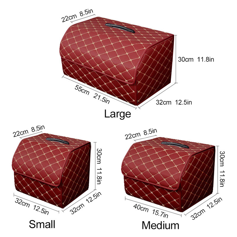 Automobilio bagažinės laikymo krepšys sulankstomas laikymo dėžė PU odinis laikymo krepšys Automobilio bagažinės dėtuvės, skirtos automobilių visureigiams