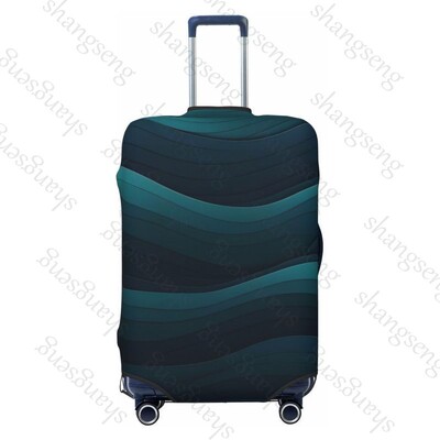 Tumši zila minimālisma viļņi bieza bagāžas pārsegs elastība ratiņu putekļu pārsegs kofera aizsardzība čemodāna futrāļa piederumi