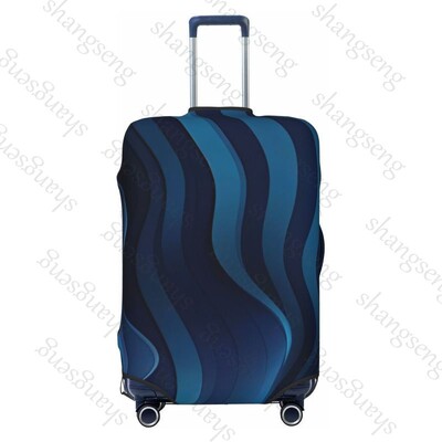 Tumši zila minimālisma viļņi bieza bagāžas pārsegs elastība ratiņu putekļu pārsegs kofera aizsardzība čemodāna futrāļa piederumi