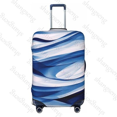 Tumši zila minimālisma viļņi bieza bagāžas pārsegs elastība ratiņu putekļu pārsegs kofera aizsardzība čemodāna futrāļa piederumi