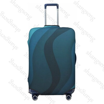 Tumši zila minimālisma viļņi bieza bagāžas pārsegs elastība ratiņu putekļu pārsegs kofera aizsardzība čemodāna futrāļa piederumi