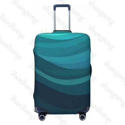 Tumši zila minimālisma viļņi bieza bagāžas pārsegs elastība ratiņu putekļu pārsegs kofera aizsardzība čemodāna futrāļa piederumi