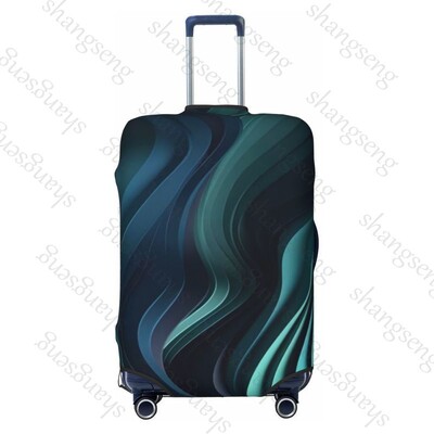 Tumši zila minimālisma viļņi bieza bagāžas pārsegs elastība ratiņu putekļu pārsegs kofera aizsardzība čemodāna futrāļa piederumi