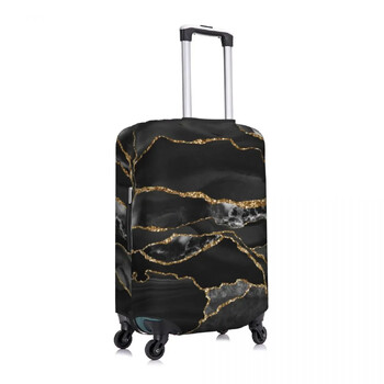 Κάλυμμα βαλίτσας Glitter Marble Black and Gold Marbles Elastic Cruise Trip Protection Θήκη αποσκευών Flight