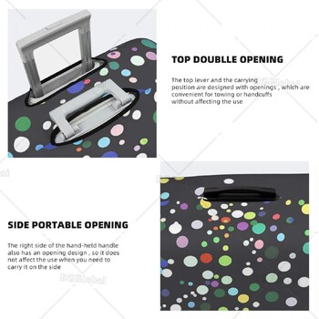 Dots Print Πλενόμενο κάλυμμα αποσκευών - Fashion Suitcase Protector ταιριάζει σε αποσκευές 18-22 ιντσών