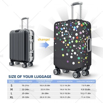 Dots Print Πλενόμενο κάλυμμα αποσκευών - Fashion Suitcase Protector ταιριάζει σε αποσκευές 18-22 ιντσών