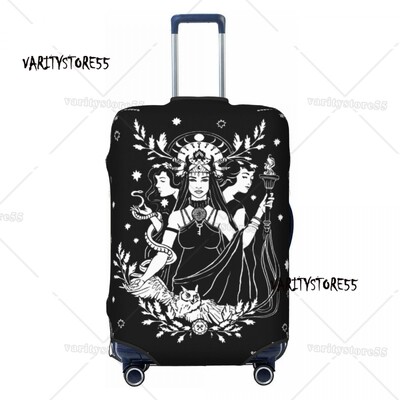 Personalizat Halloween Vrăjitoare Crow Moon Husă pentru bagaje de călătorie Lavabilă pentru valiză Protector pentru 18-32 inch