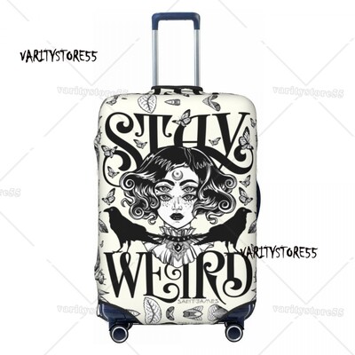 Personalizat Halloween Vrăjitoare Crow Moon Husă pentru bagaje de călătorie Lavabilă pentru valiză Protector pentru 18-32 inch