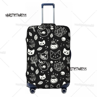 Personalizat Halloween Vrăjitoare Crow Moon Husă pentru bagaje de călătorie Lavabilă pentru valiză Protector pentru 18-32 inch